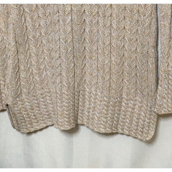 Style & Co Cable Knit Sweater Women’s M Beige Neutral Textured Longline Boho - Picture 8 of 9
